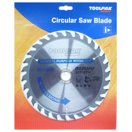 TCT Circular Saw Blade 235mm x 30mm x 30T Professional Toolpak 